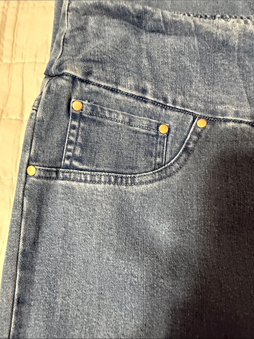 Ruby Rd. Light Wash Embroidered Hem Jeggings - Picture 5 of 6